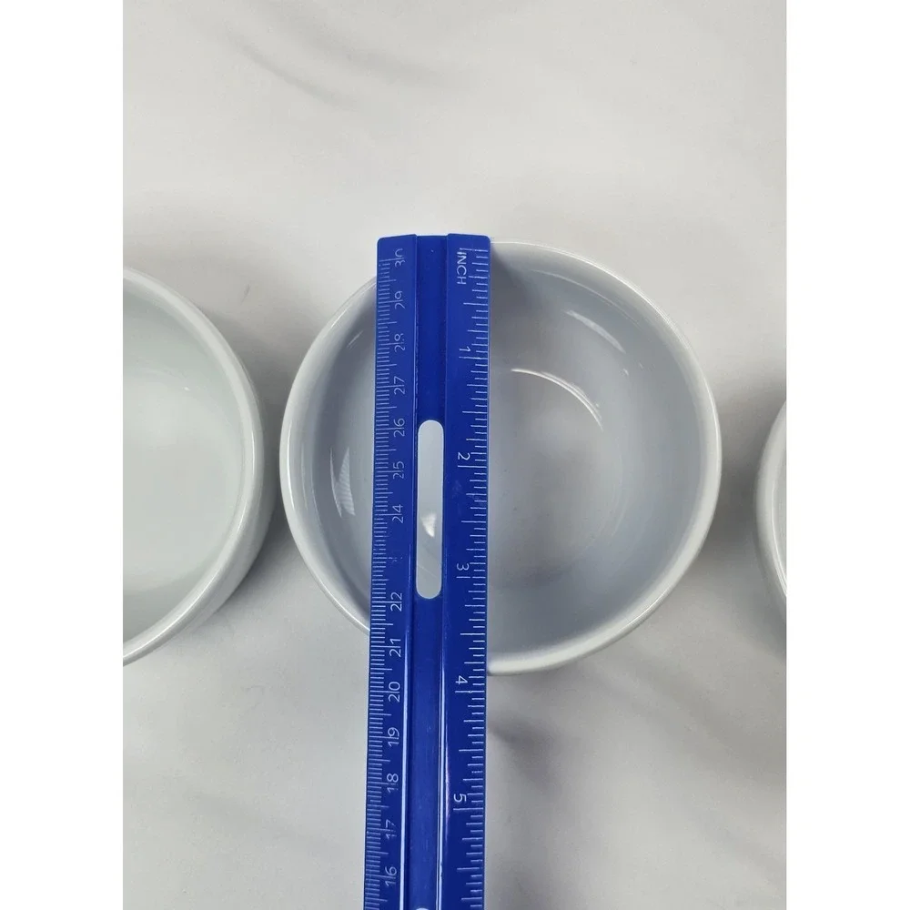 Set‎ of 3 White Porcelain Ramekins Custard Cups Bowls 4